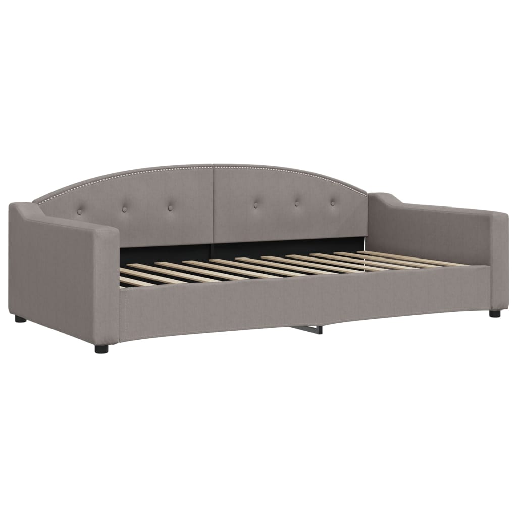 Lit de jour avec gigogne et tiroirs taupe 100x200 cm tissu - XIOS
