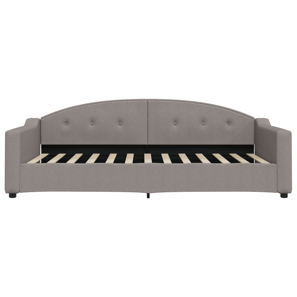 Lit de jour avec gigogne et tiroirs taupe 100x200 cm tissu - XIOS