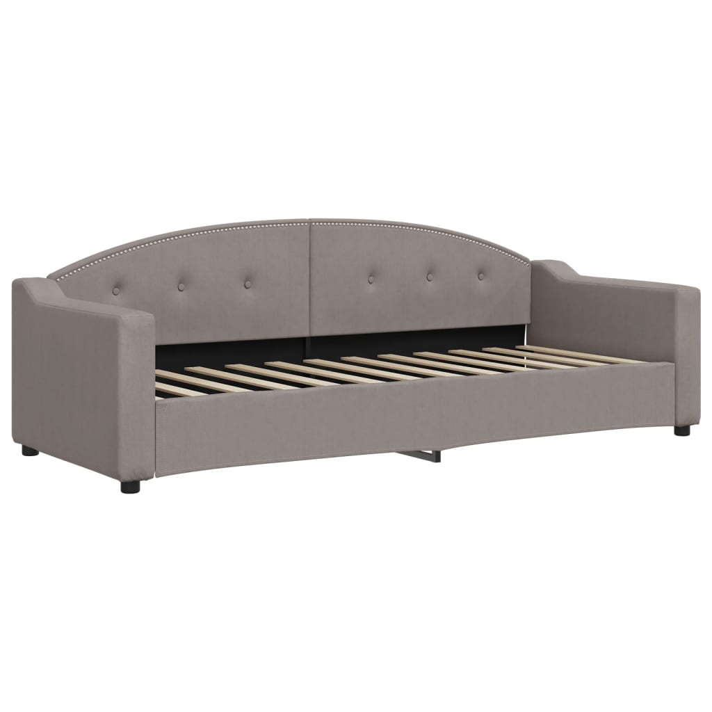 Lit de jour avec gigogne et tiroirs taupe 80x200 cm tissu - XIOS