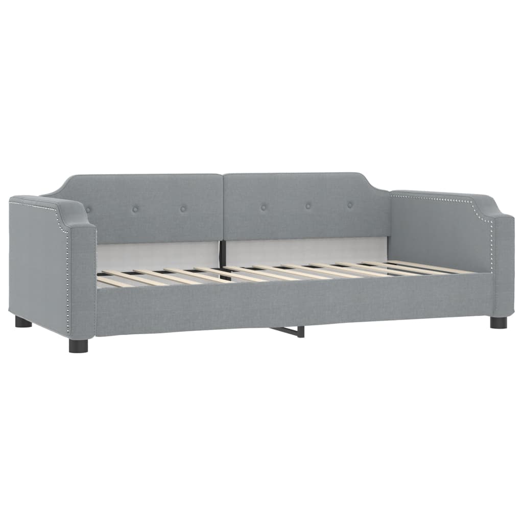 Lit de jour avec matelas gris clair 80x200 cm tissu - XIOS