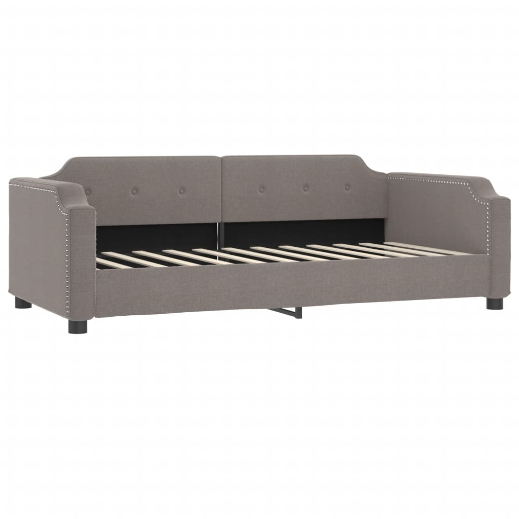 Lit de jour avec matelas taupe 80x200 cm tissu - XIOS