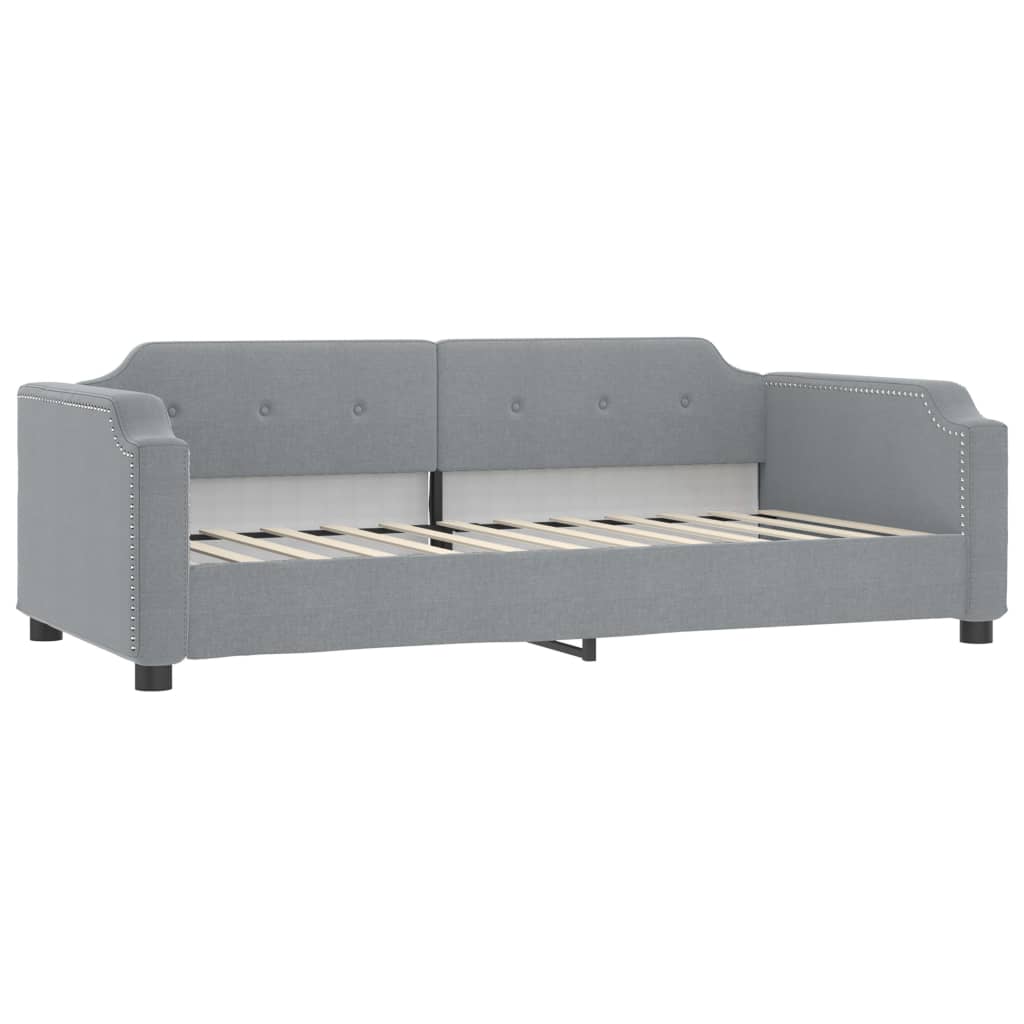 Lit de jour avec matelas gris clair 90x200 cm tissu - XIOS