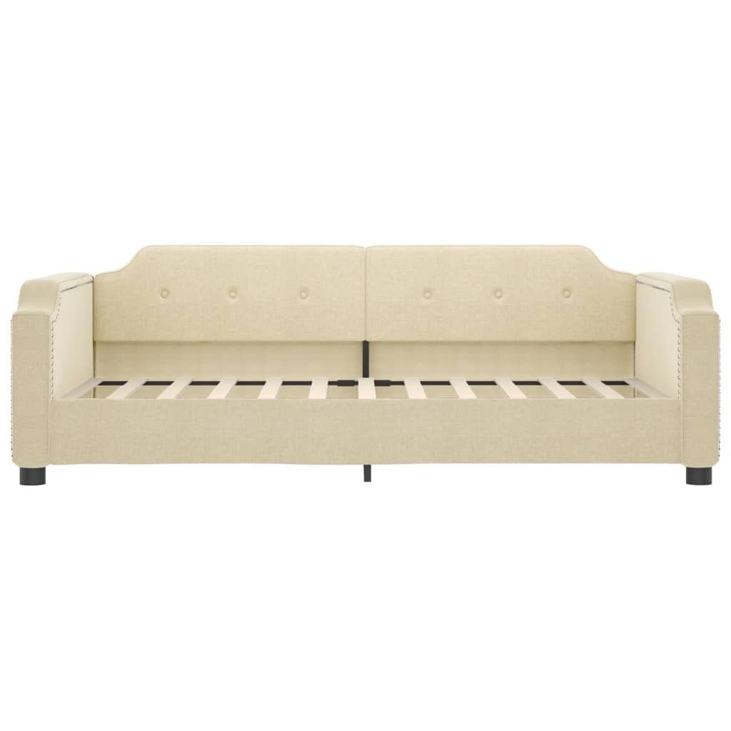 Lit de jour avec matelas crème 90x200 cm tissu - XIOS