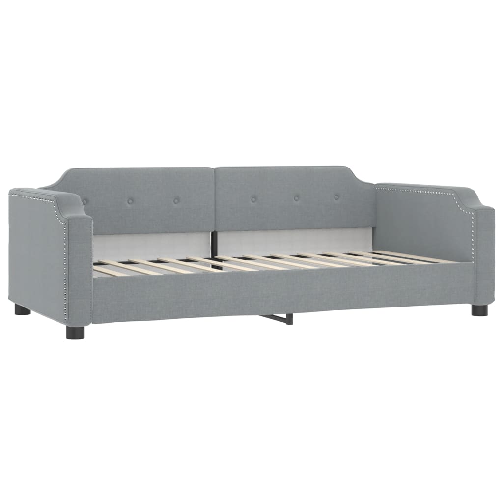Lit de jour avec matelas gris clair 100x200 cm tissu - XIOS