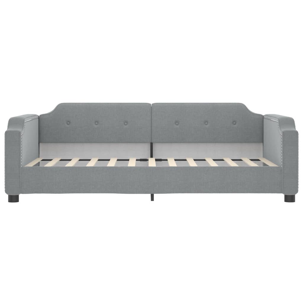 Lit de jour avec matelas gris clair 100x200 cm tissu - XIOS