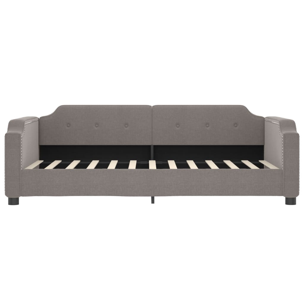 Lit de jour avec matelas taupe 100x200 cm tissu - XIOS