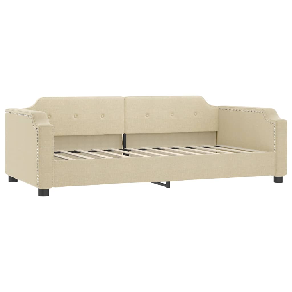 Lit de jour avec matelas crème 100x200 cm tissu - XIOS