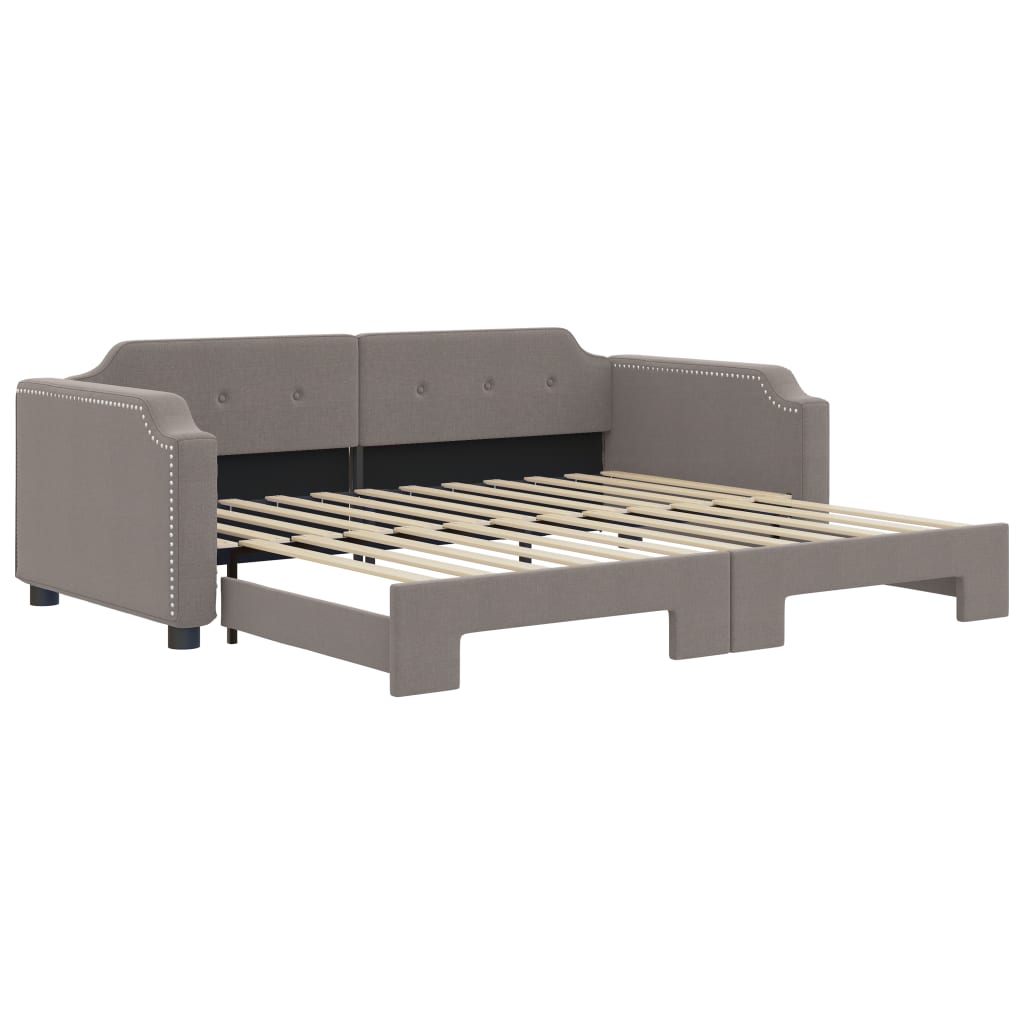 Lit de jour avec gigogne sans matelas taupe 80x200 cm - XIOS