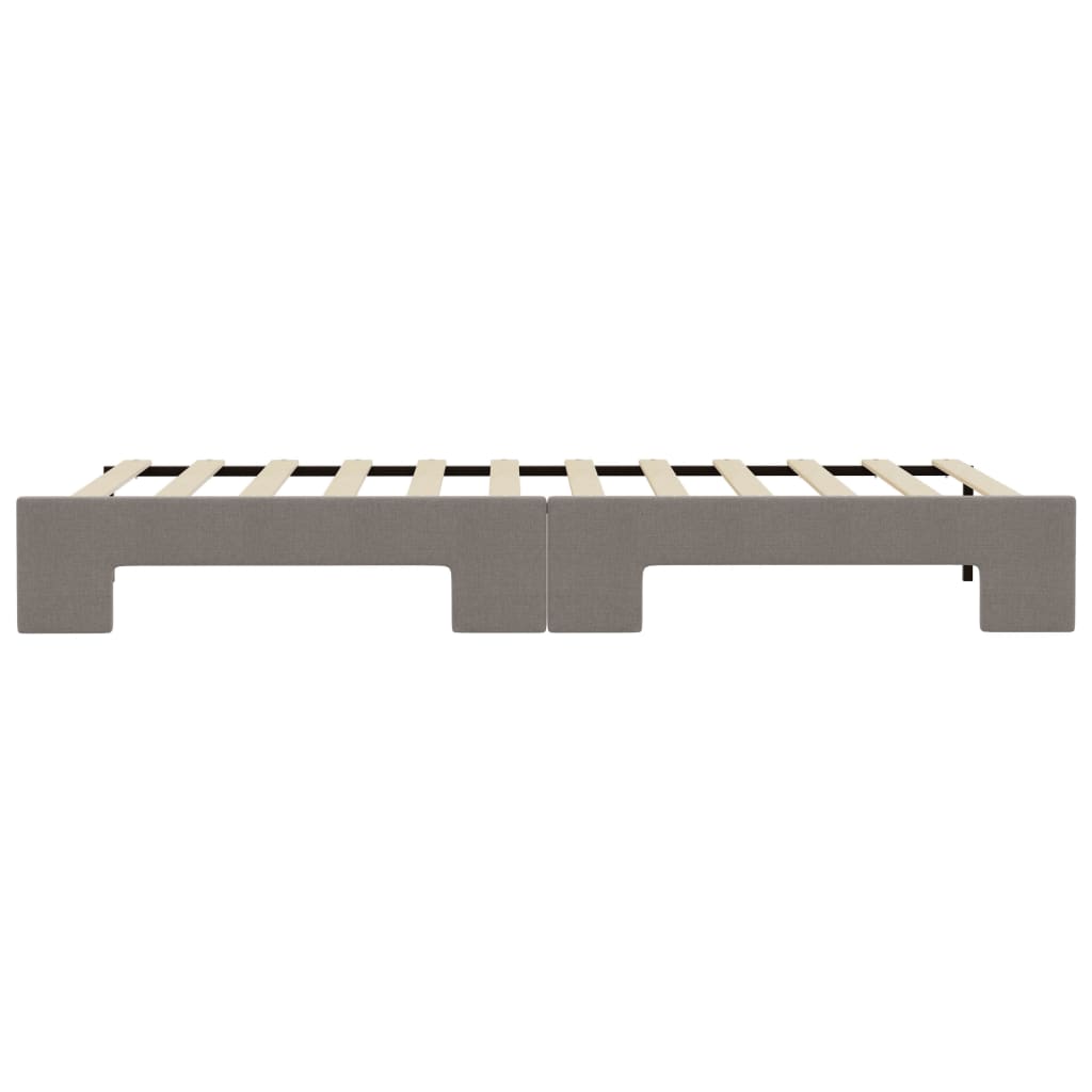Lit de jour avec gigogne sans matelas taupe 90x200 cm - XIOS