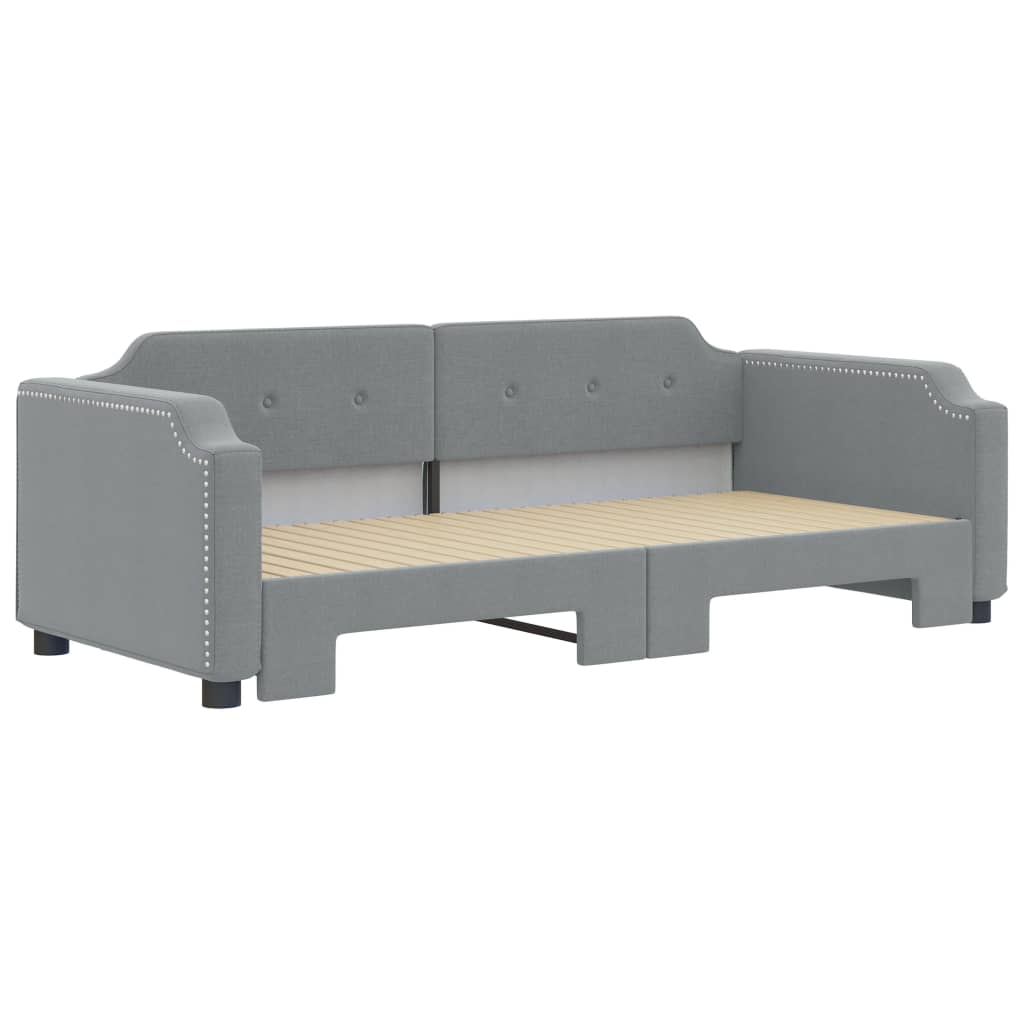 Lit de jour avec gigogne sans matelas gris clair 100x200 cm - XIOS