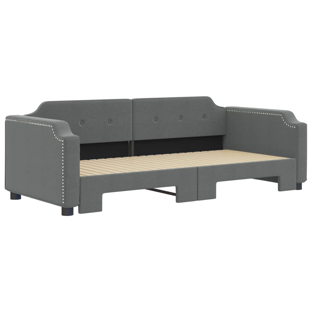 Lit de jour avec gigogne sans matelas gris foncé 100x200 cm - XIOS