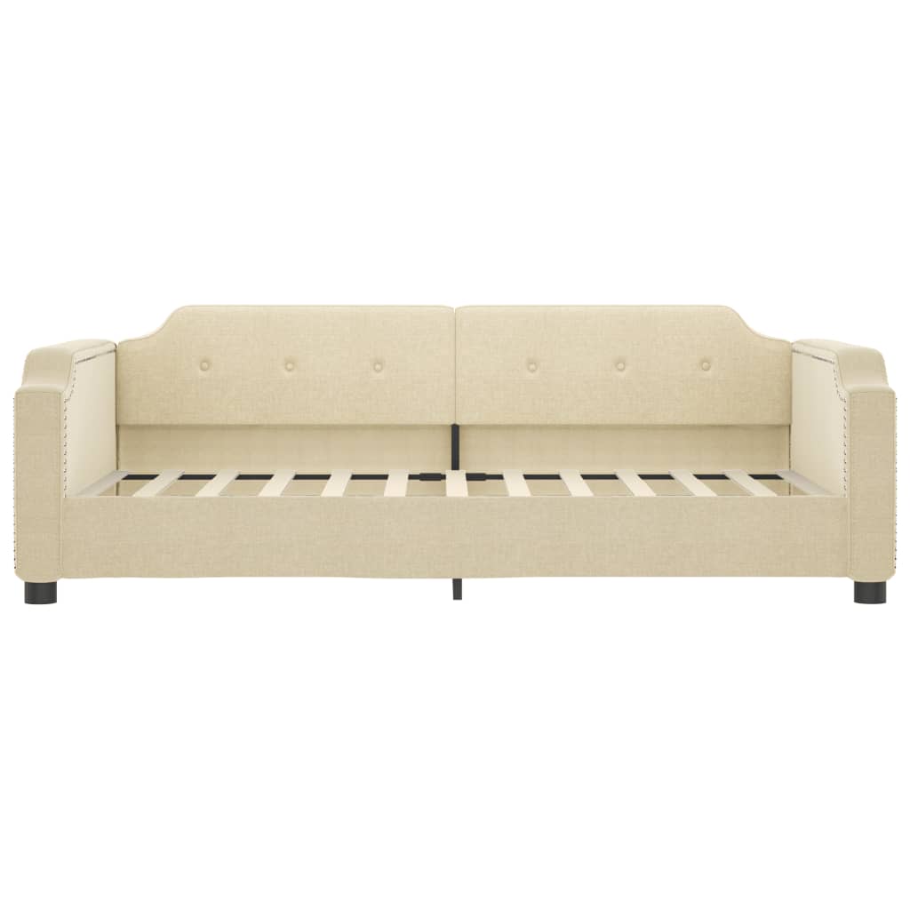 Lit de jour avec lit gigogne crème 100x200 cm tissu - XIOS