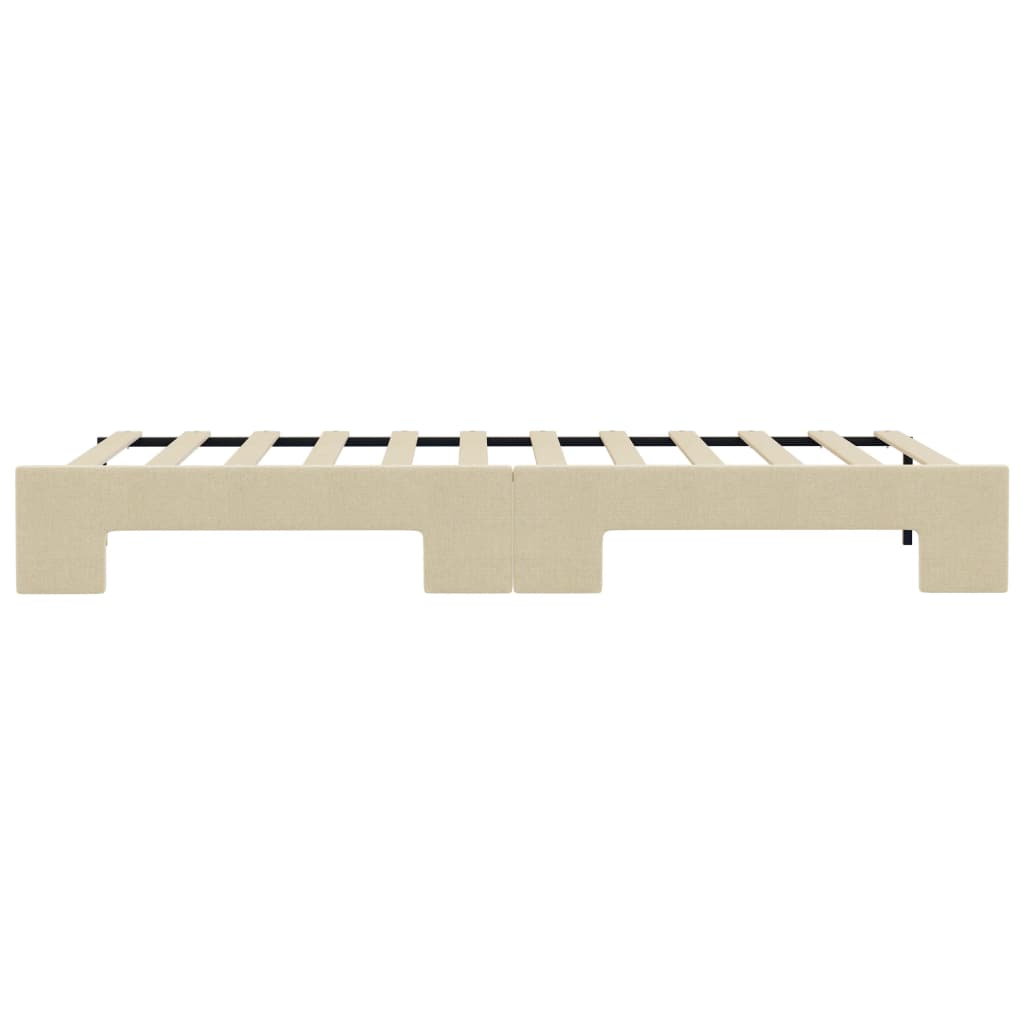 Lit de jour avec lit gigogne crème 100x200 cm tissu - XIOS