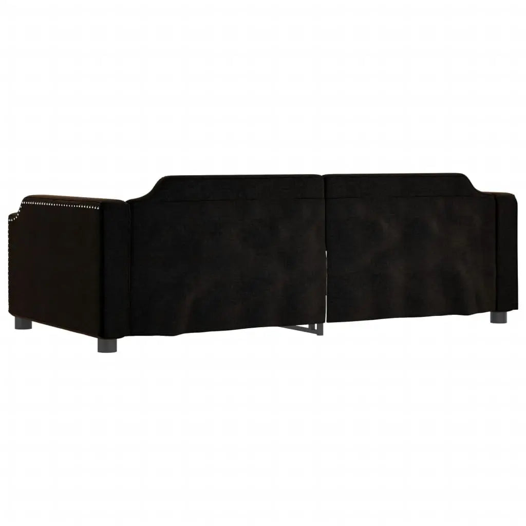 Lit de jour avec lit gigogne noir 90x190 cm tissu - XIOS