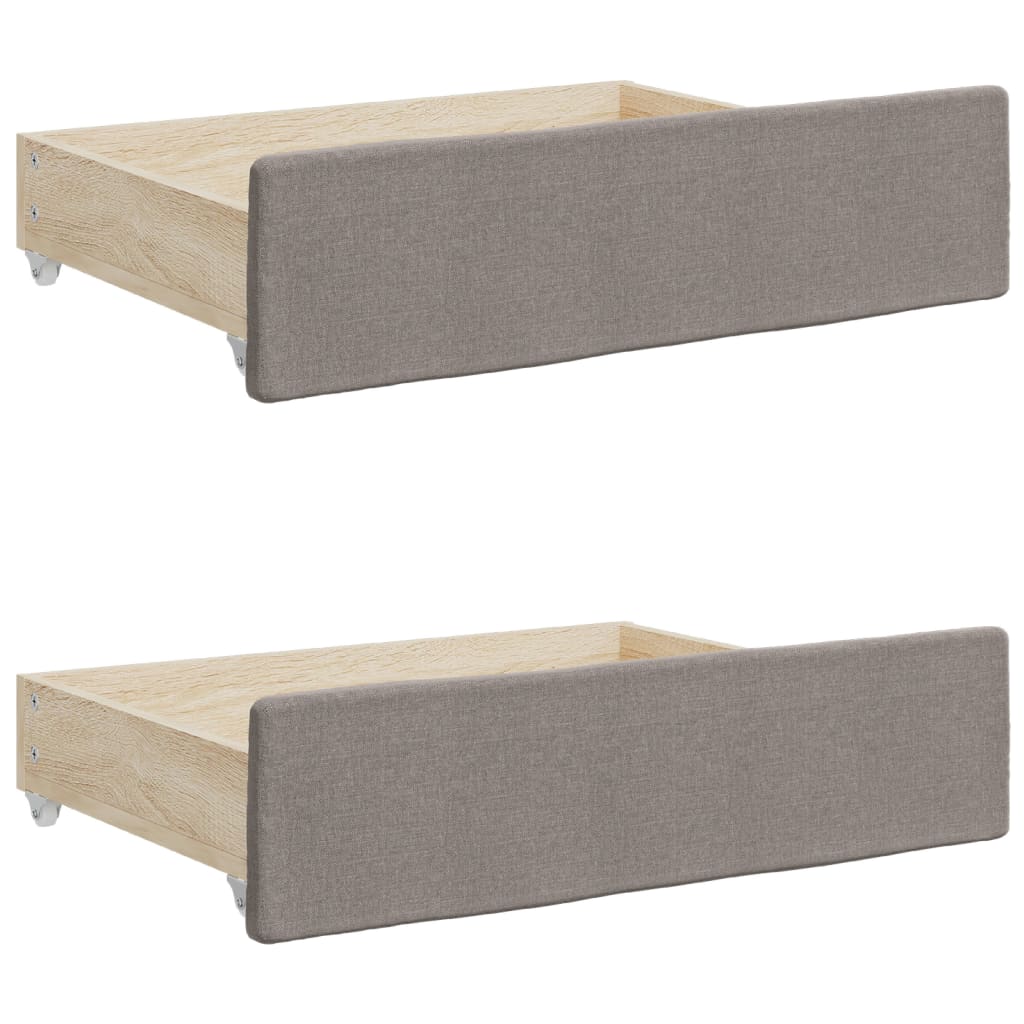 Lit de jour avec gigogne et tiroirs sans matelas taupe 80x200cm - XIOS