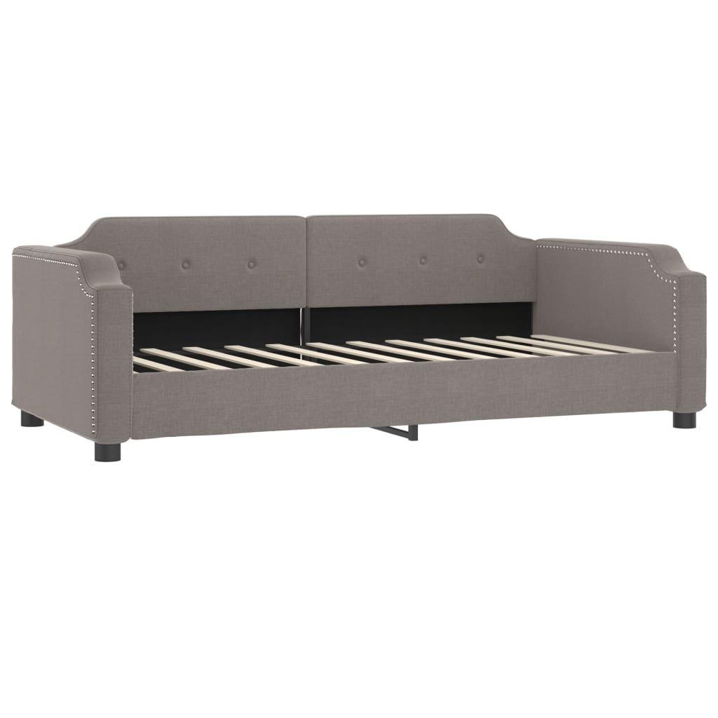 Lit de jour avec gigogne et tiroirs taupe 90x200 cm tissu - XIOS