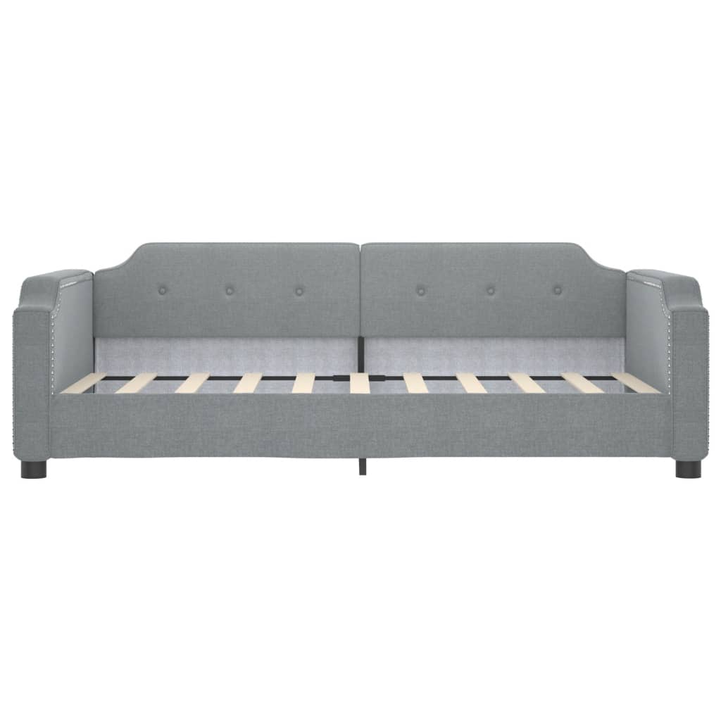 Lit de jour avec lit gigogne gris clair 100x190 cm tissu - XIOS