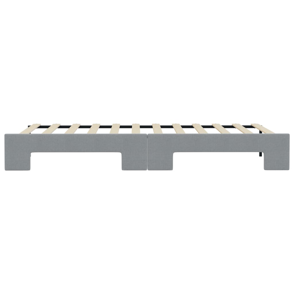 Lit de jour avec lit gigogne gris clair 100x190 cm tissu - XIOS