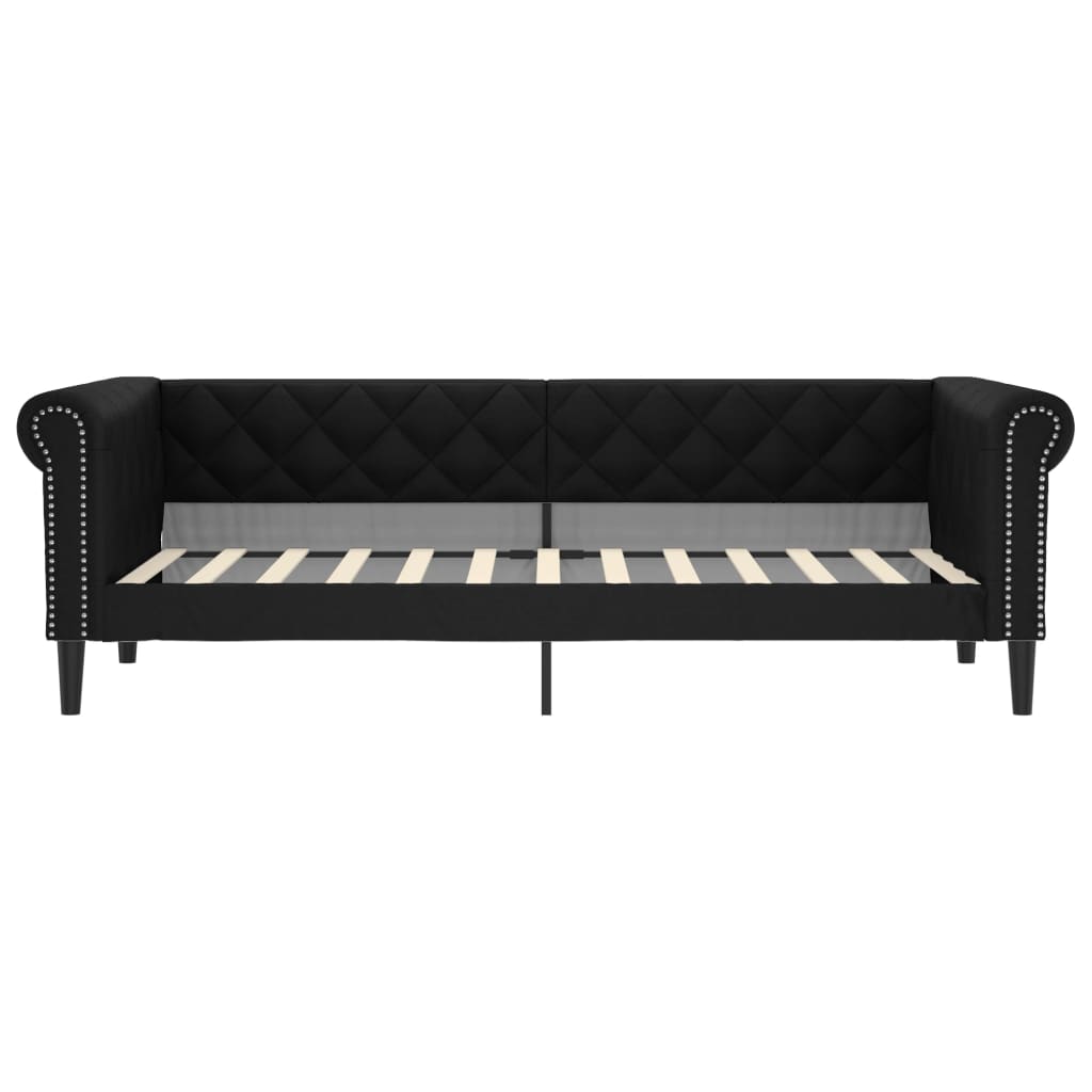 Lit de jour avec matelas noir 90x200 cm similicuir - XIOS