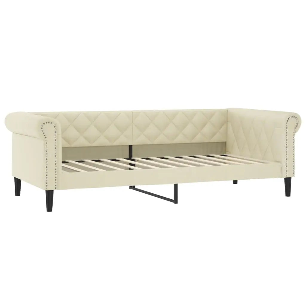 Lit de jour avec gigogne sans matelas crème 90x200 cm - XIOS