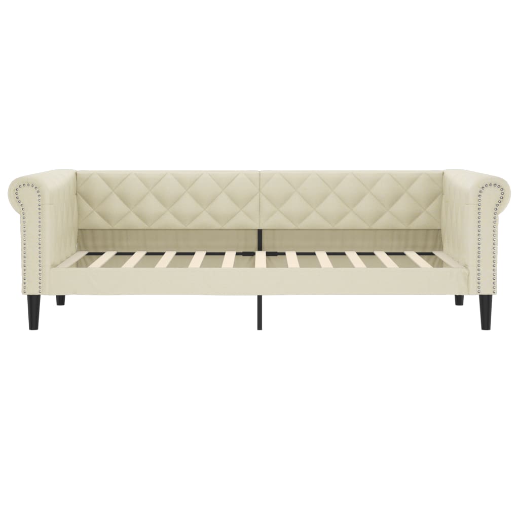 Lit de jour avec gigogne sans matelas crème 90x200 cm - XIOS