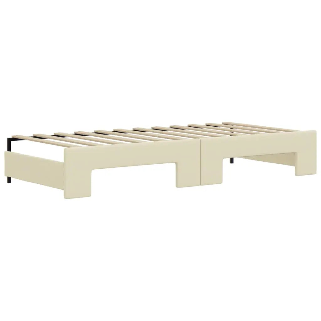 Lit de jour avec gigogne sans matelas crème 90x200 cm - XIOS