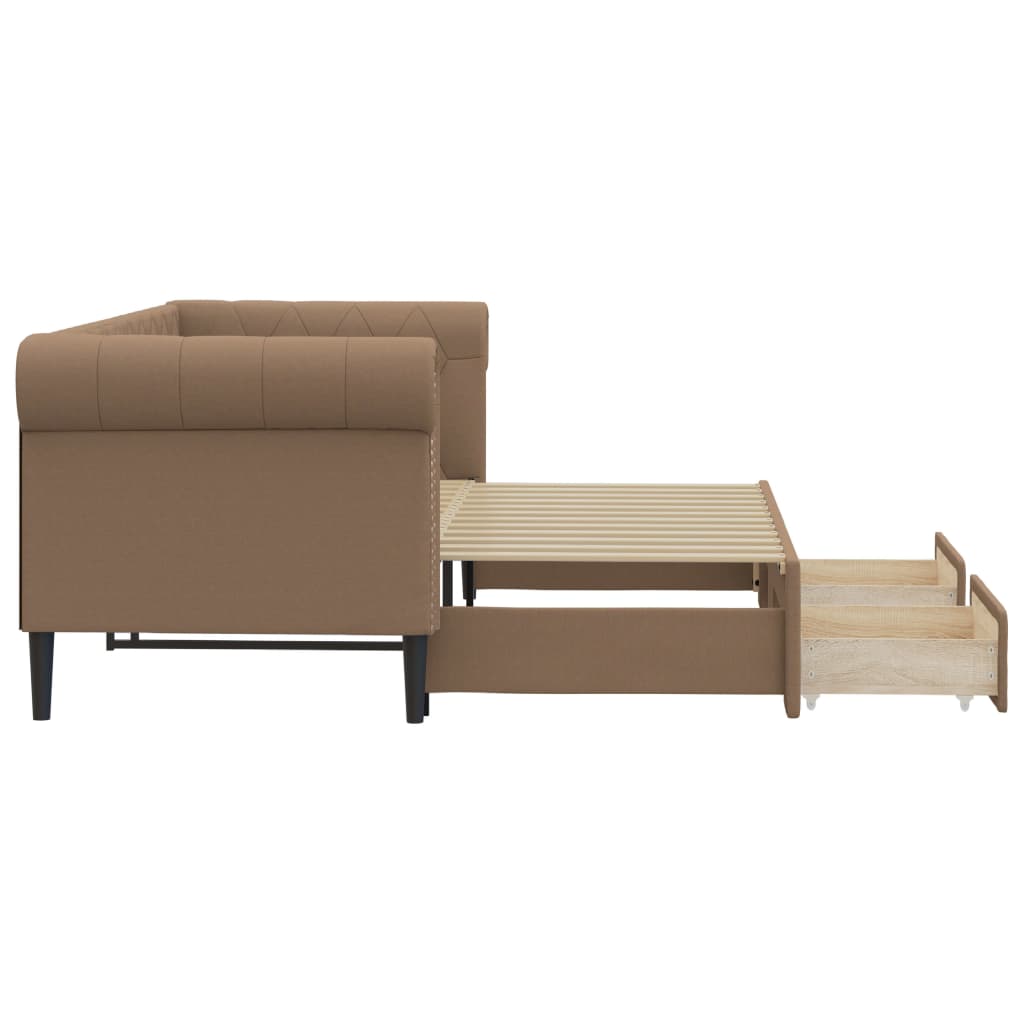 Lit de jour avec lit gigogne et tiroirs cappuccino 90x200 cm - XIOS