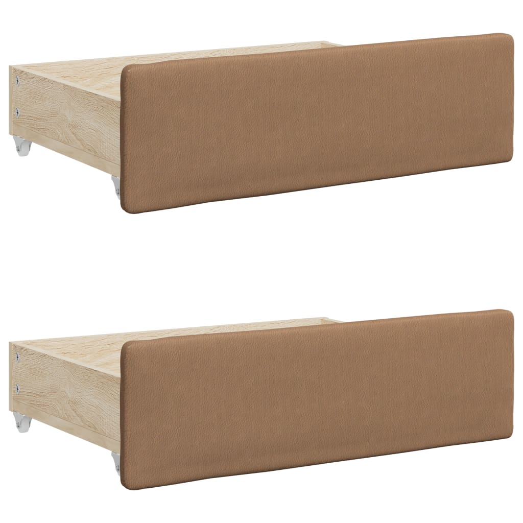 Lit de jour avec lit gigogne et tiroirs cappuccino 90x200 cm - XIOS