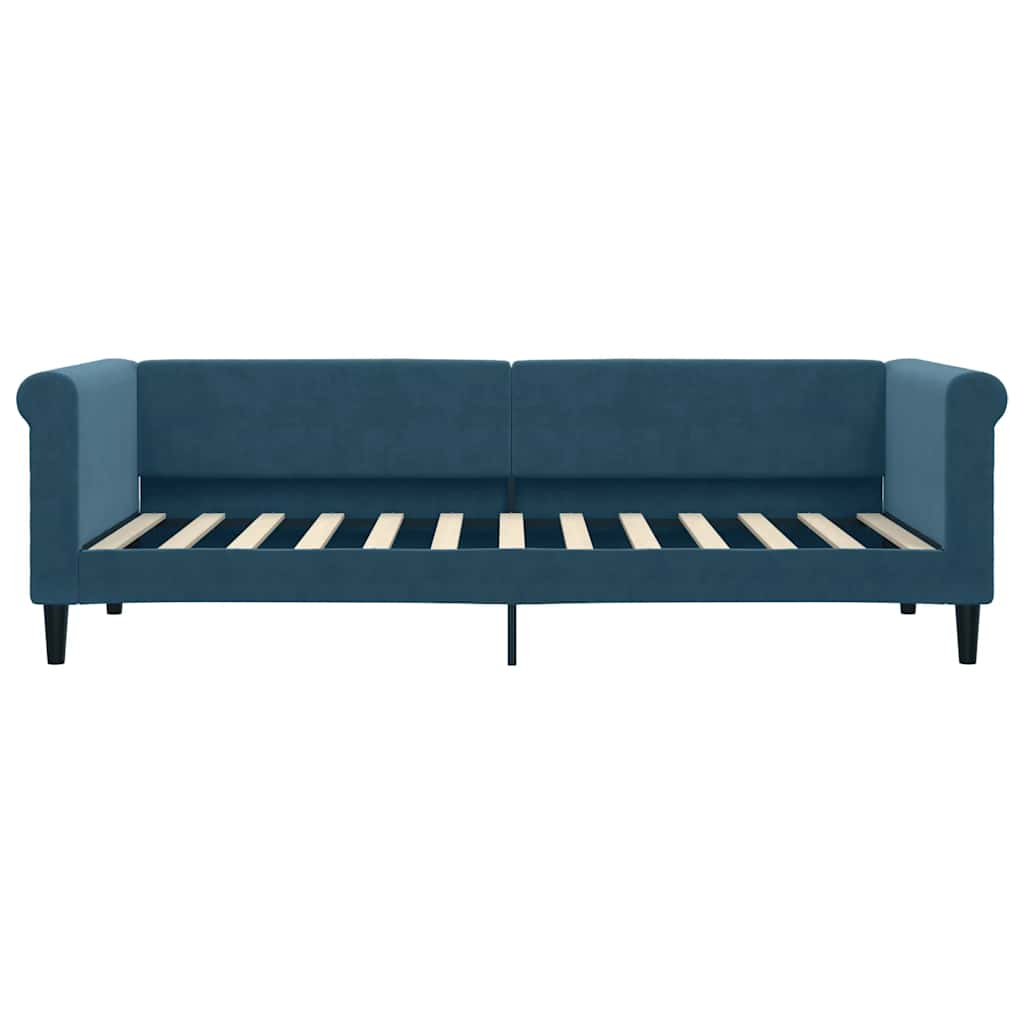 Lit de jour avec matelas bleu 80x200 cm velours - XIOS