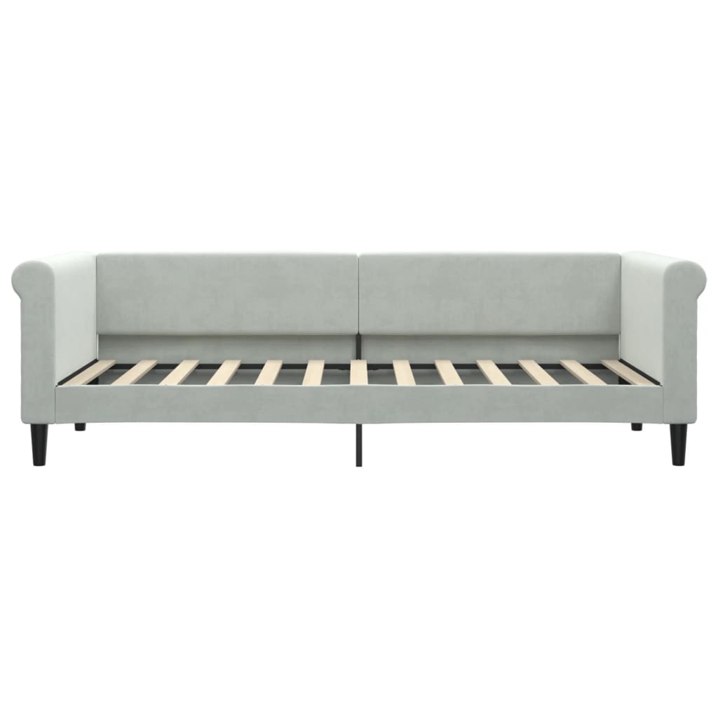 Lit de jour avec matelas gris clair 80x200 cm velours - XIOS
