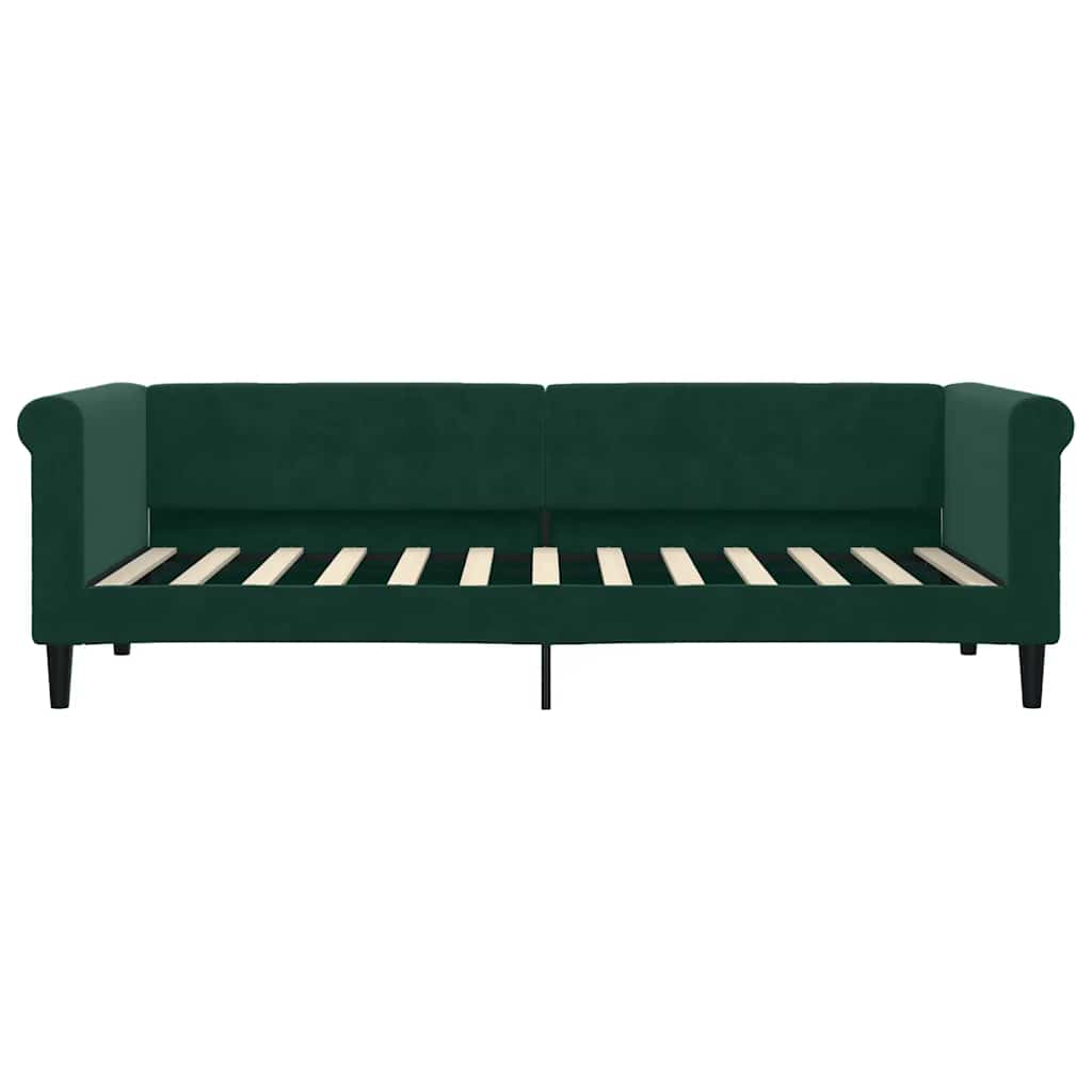Lit de jour avec matelas vert foncé 80x200 cm velours - XIOS