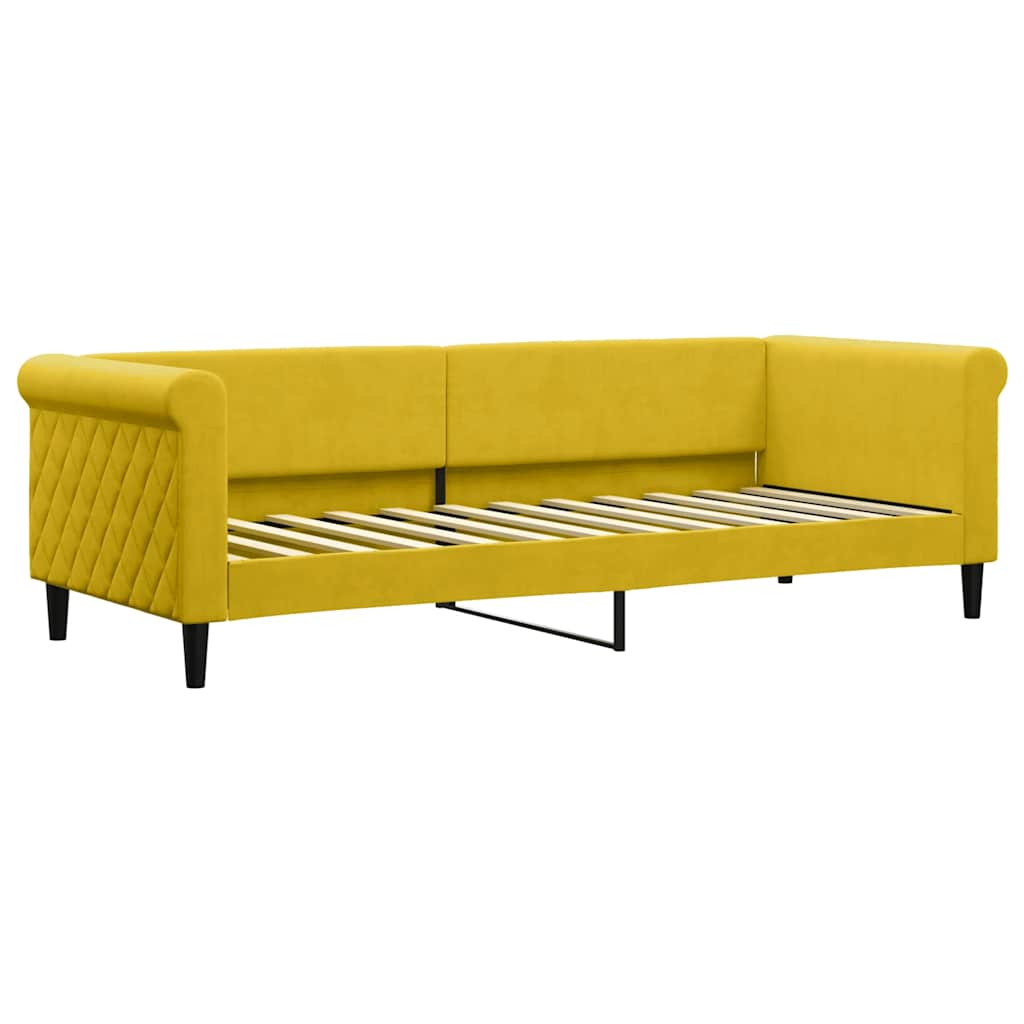 Lit de jour avec matelas jaune 80x200 cm velours - XIOS