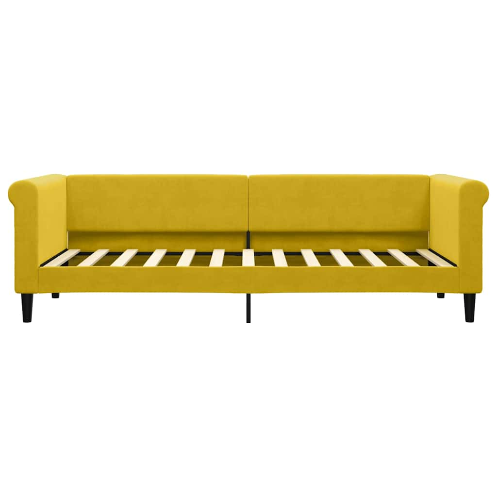 Lit de jour avec matelas jaune 80x200 cm velours - XIOS