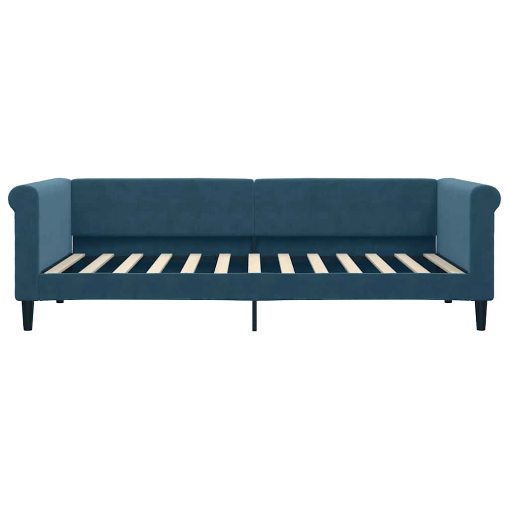 Lit de jour avec matelas bleu 90x200 cm velours - XIOS