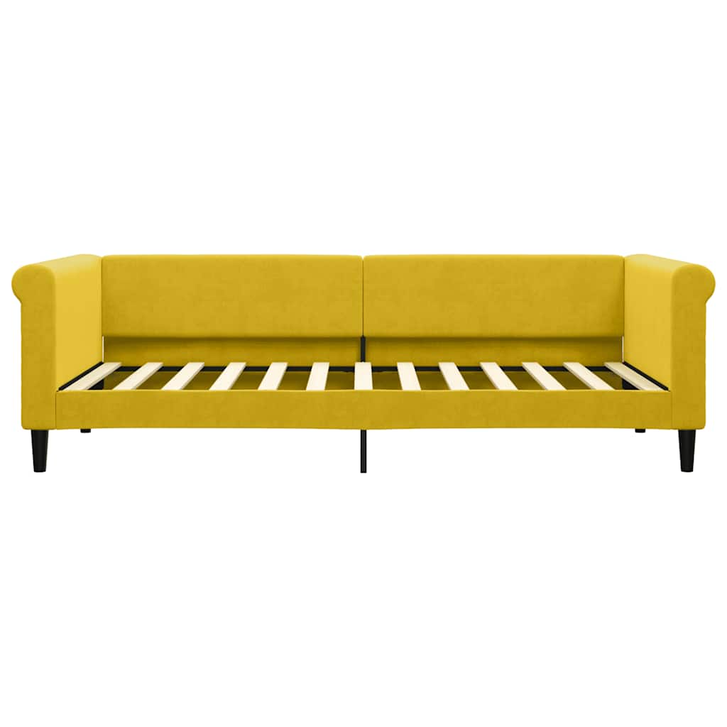 Lit de jour avec matelas jaune 90x200 cm velours - XIOS