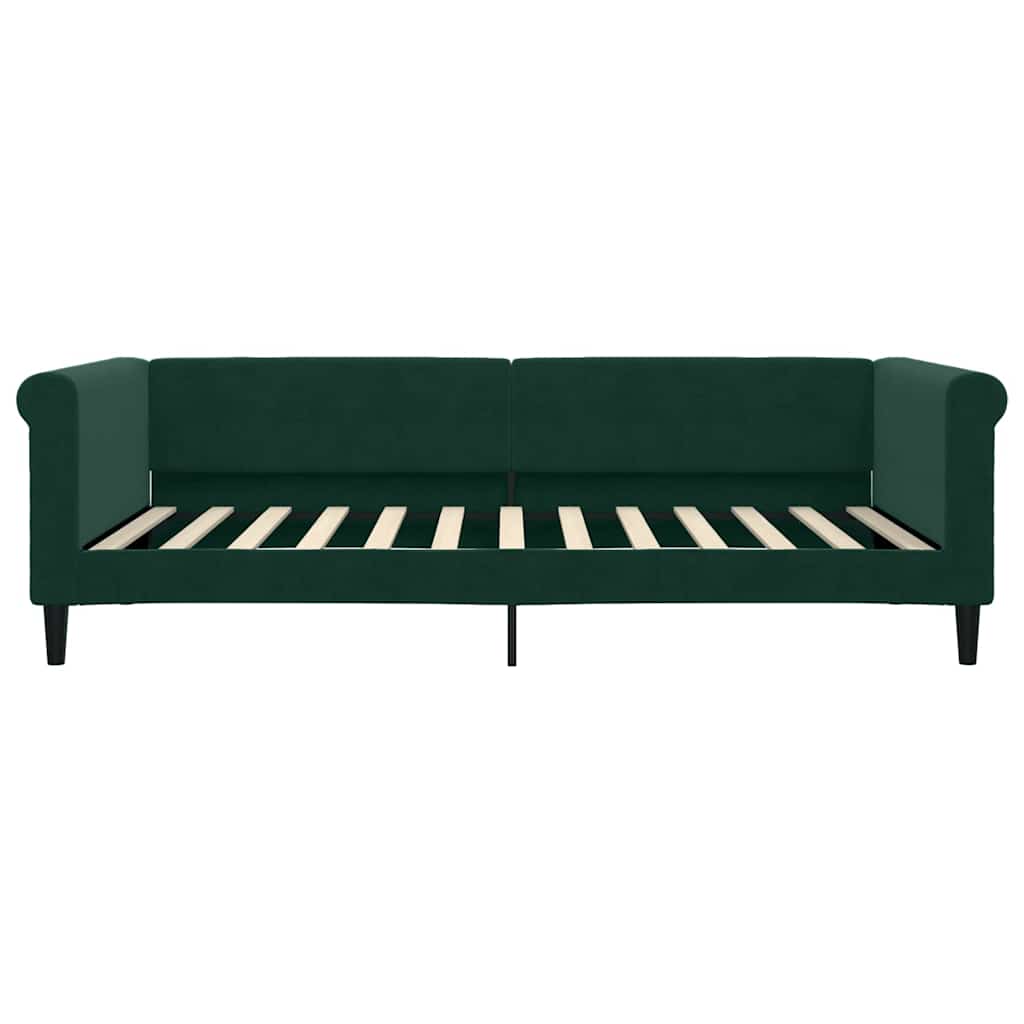 Lit de jour avec matelas vert foncé 100x200 cm velours - XIOS