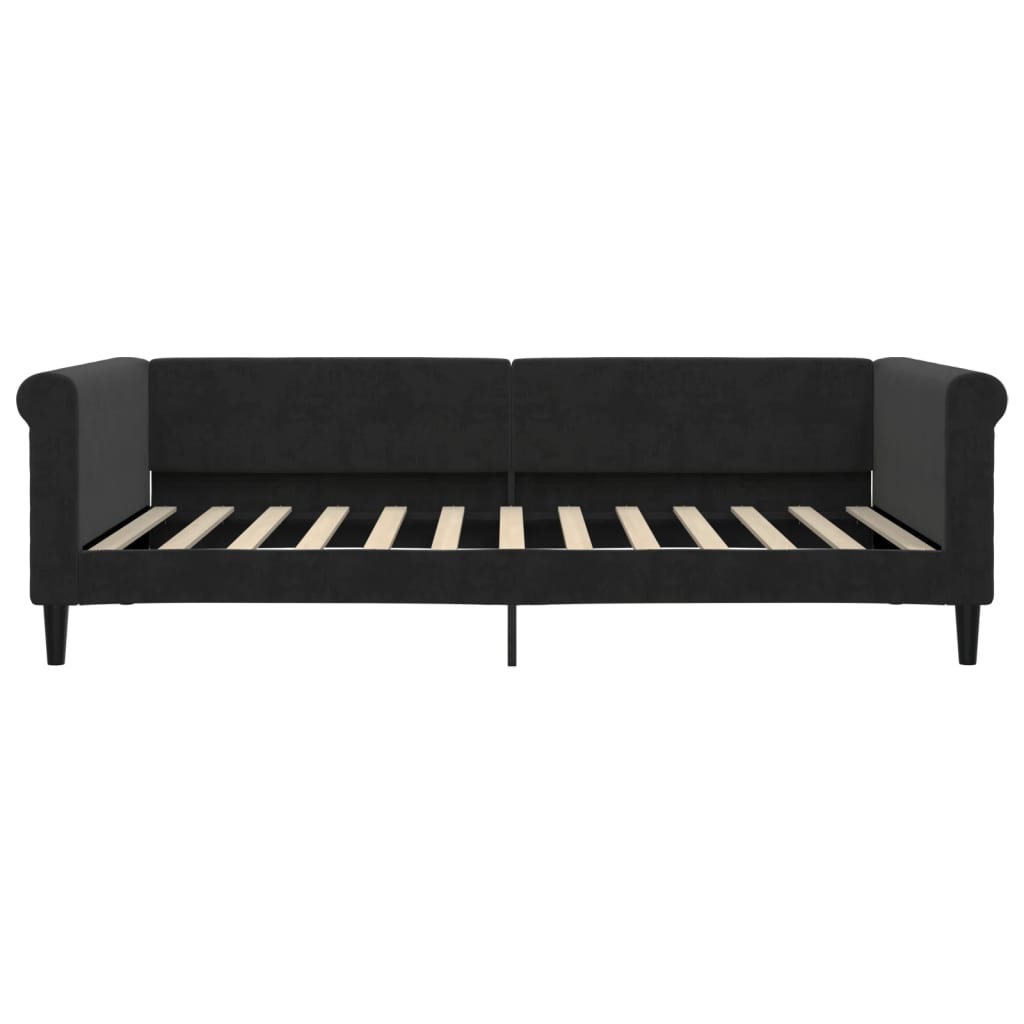Lit de jour avec matelas noir 100x200 cm velours - XIOS