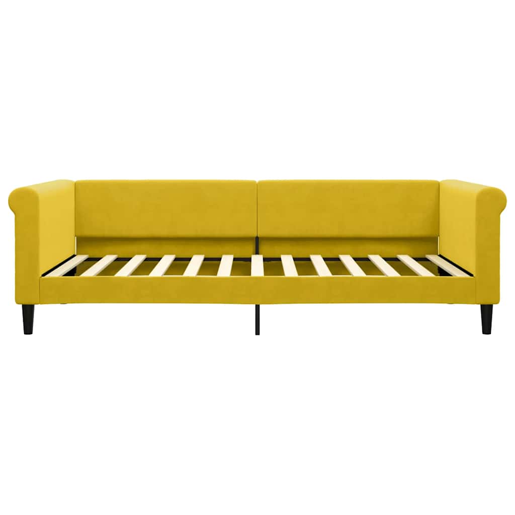 Lit de jour avec matelas jaune 100x200 cm velours - XIOS