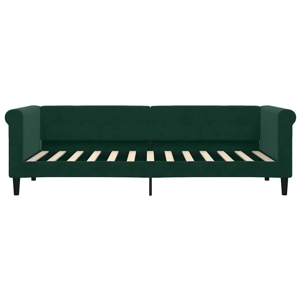 Lit de jour avec gigogne sans matelas vert foncé 80x200 cm