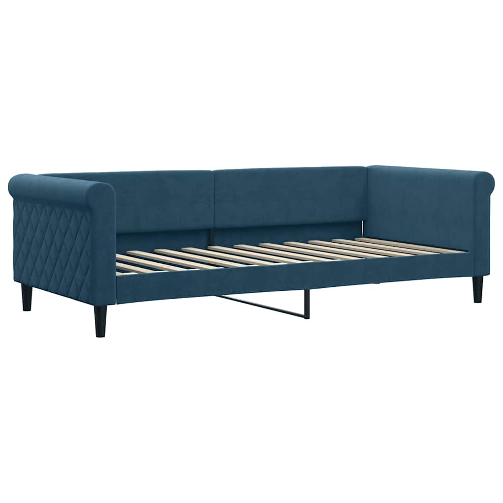 Lit de jour avec gigogne sans matelas bleu 90x200 cm