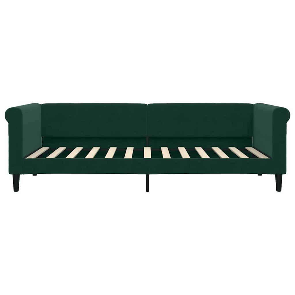 Lit de jour avec gigogne sans matelas vert foncé 90x200 cm