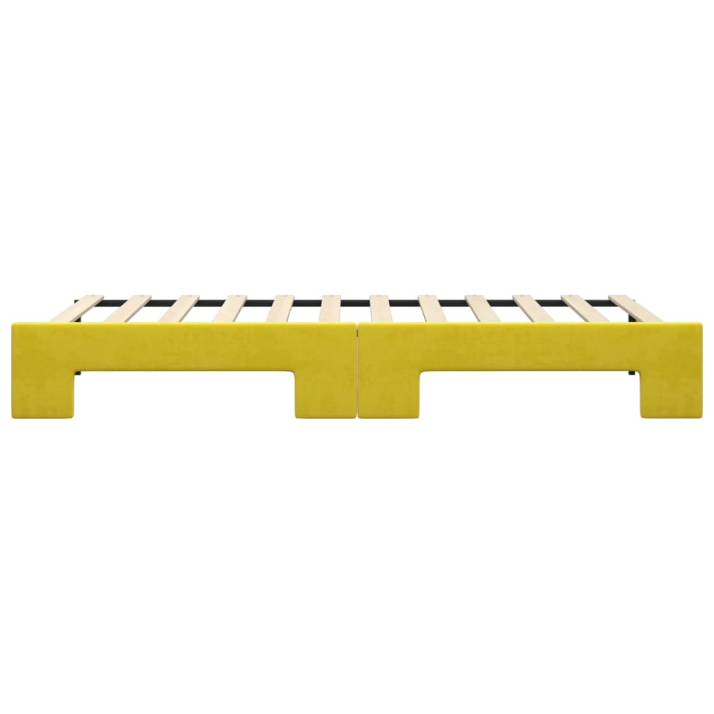 Lit de jour avec lit gigogne jaune 90x200 cm velours - XIOS