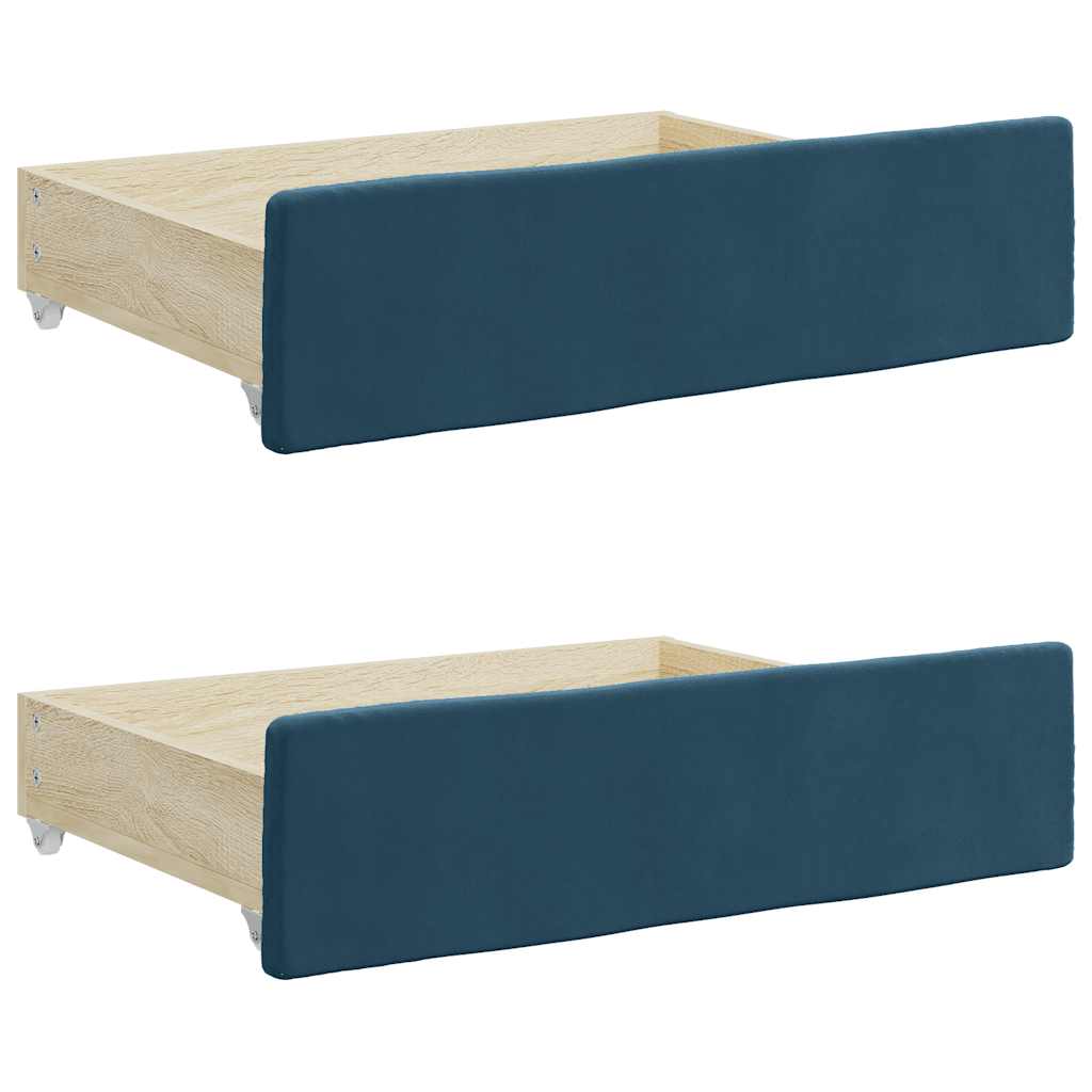 Lit de jour avec gigogne et tiroirs sans matelas bleu 80x200 cm - XIOS