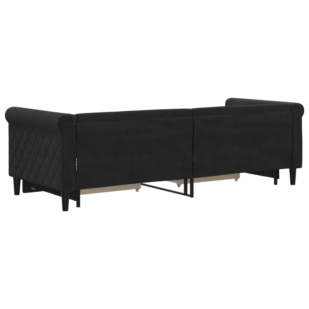 Lit de jour avec gigogne et tiroirs sans matelas noir 80x200 cm - XIOS