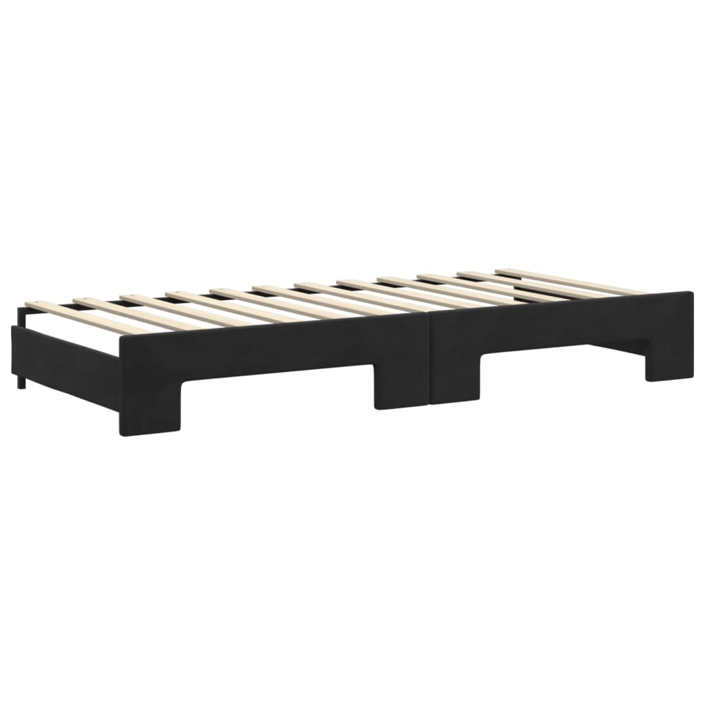 Lit de jour avec gigogne et tiroirs sans matelas noir 90x200 cm - XIOS