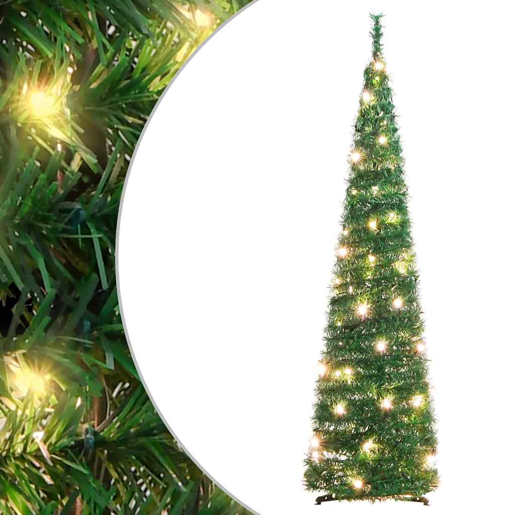 Sapin de Noël artificiel escamotable 50 LED vert 120 cm - XIOS