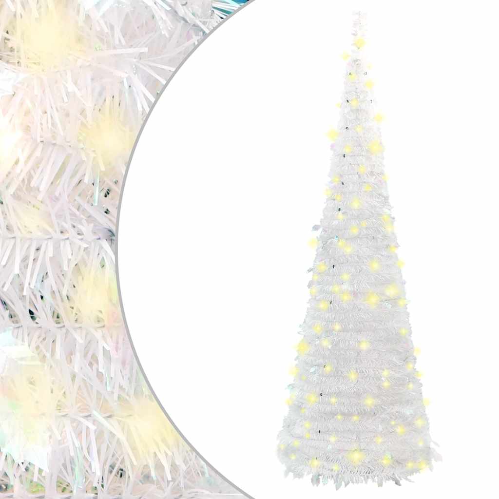 Sapin de Noël artificiel escamotable 50 LED blanc 120 cm - XIOS