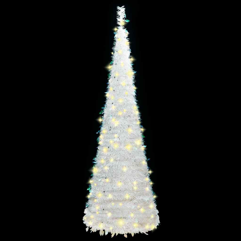 Sapin de Noël artificiel escamotable 100 LED blanc 150 cm - XIOS