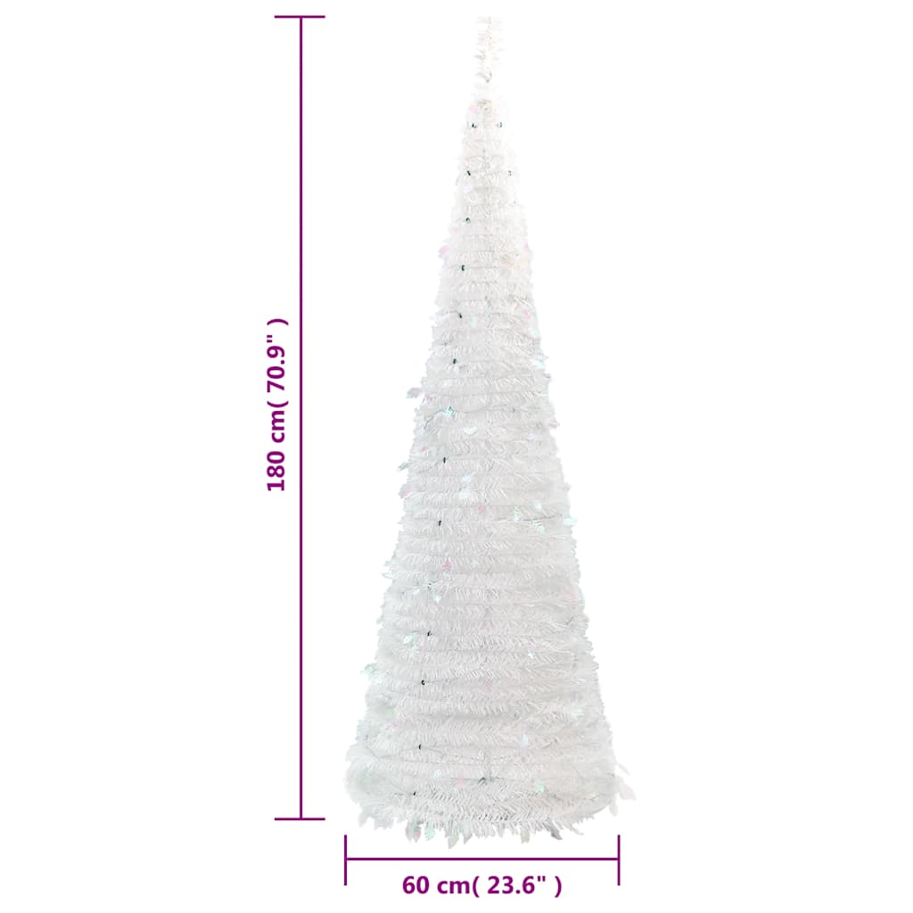 Sapin de Noël artificiel escamotable 150 LED blanc 180 cm - XIOS