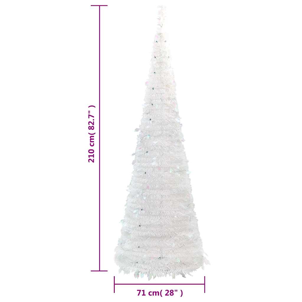 Sapin de Noël artificiel escamotable 200 LED blanc 210 cm - XIOS
